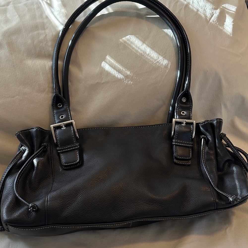 Worthington Black Leather Handbag